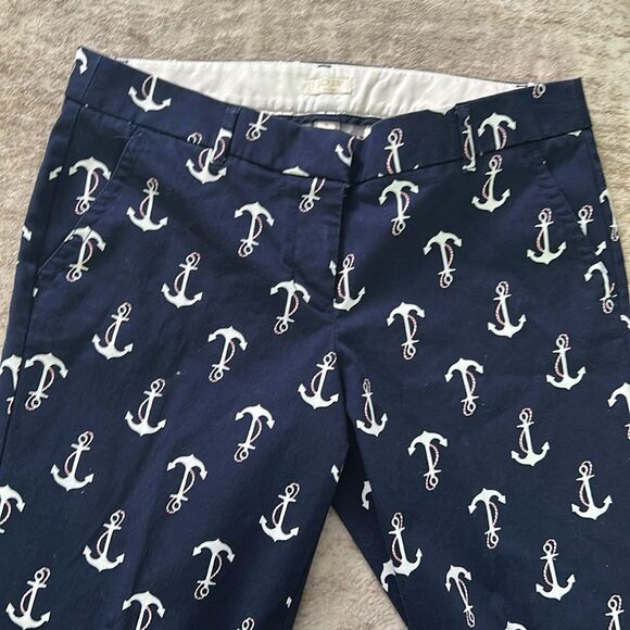 J. Crew factory Navy Anchor Pattern Chinos stretch size 6 - Picture 3 of 8